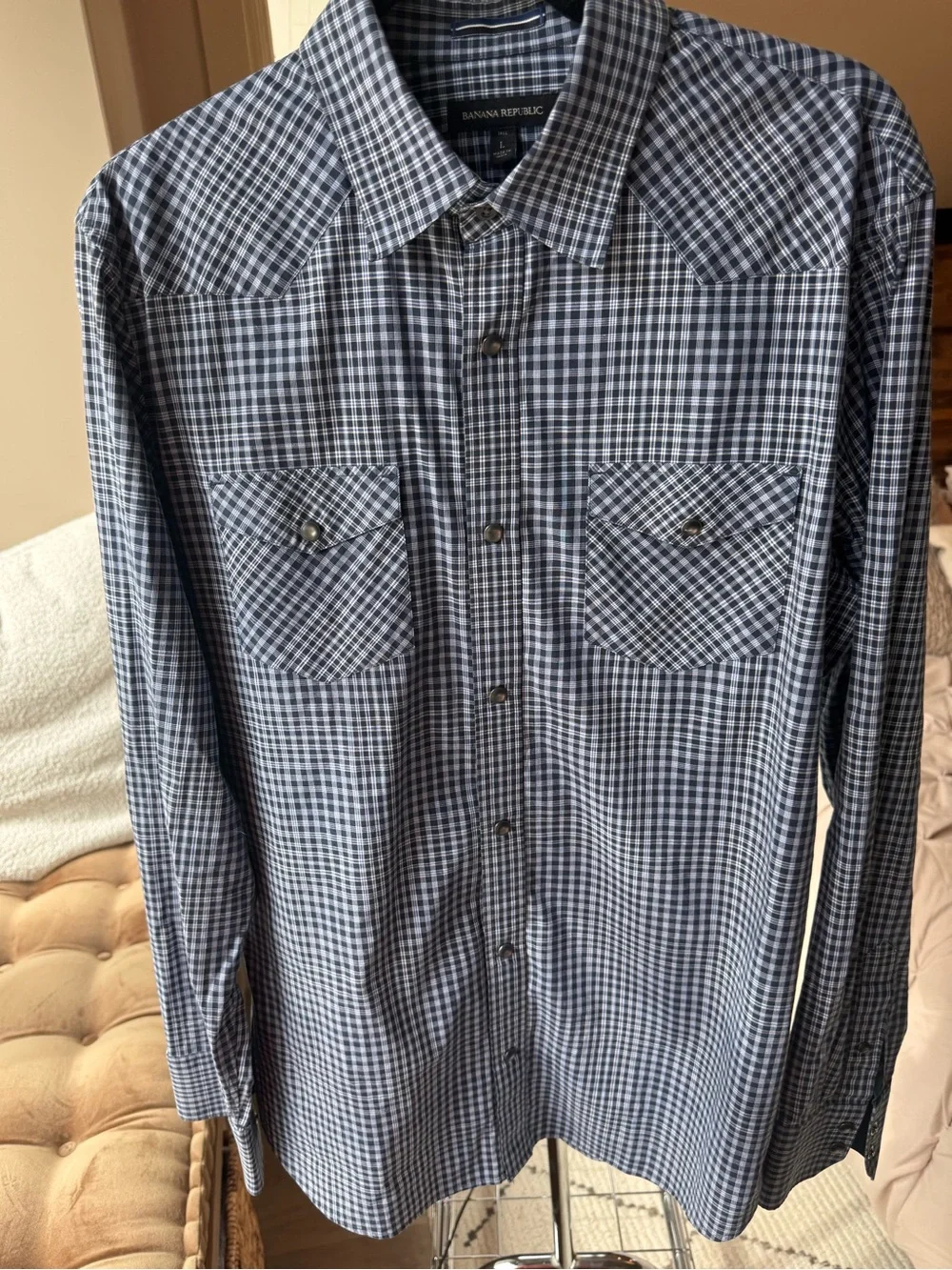 Banana Republic‎ Western Plaid Button-Down Shirt - Men’s Large Tall